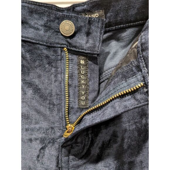 Lucky Brand Mid Rise Ava Crop Mini Boot American Navy Velvet Jeans Pants, 4 - Picture 9 of 15